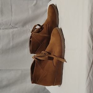 Franco Sarto Faux Suede Brooklyn Wedge Booties Lace Up Ankle 8.5